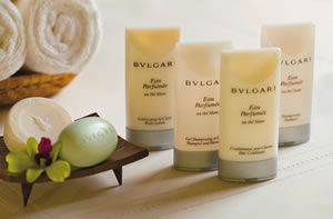 artigos de higiene da marca Bvlgari no Zoëtry Agua Punta Cana
